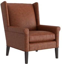 Tacoma Leather Chair - Tobacco Leather, Tobacco Flannel - Ballard Designs