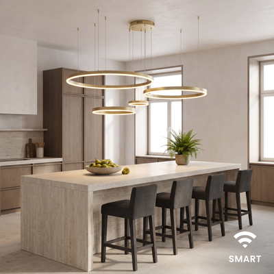 Charlotte (Smart)   Modern Chandelier   Black / 3 Rings / App + Remote Control   MOD LIGHTING