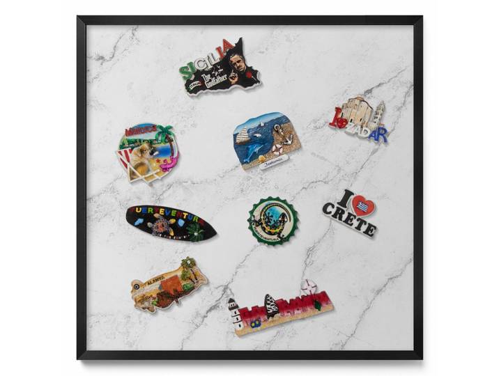 MAGNETTAFEL 50x50 cm schwarzer Rahmen – Regelmäßiges Ornamentmuster