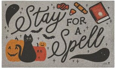 Stupell Halloween Sppoky Spell Themed Sisal Door Mat,18x30
