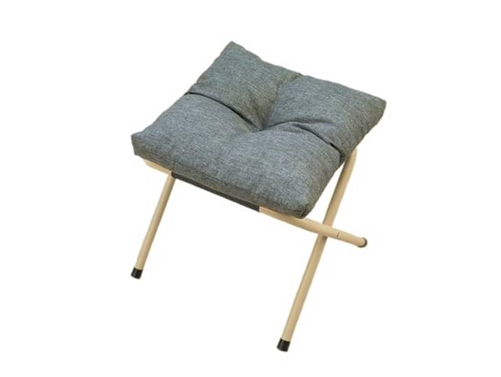 DANNMPX Sitzhocker Wohnzimmer Klappbarer Fußhocker Mit Dickem Kissen, Multifunktional, Tragbar Zusätzliche Sitzplätze(Gray)