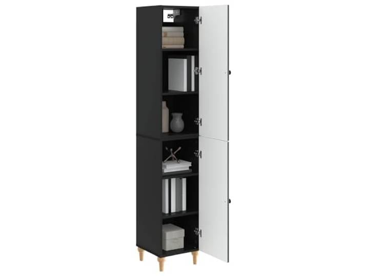 KTHLBRH 2-teiliges Schrank-Set aus schwarzem Holz Modulares Design, perfekt für den Innen- und Außenbereich, einfach zu montieren