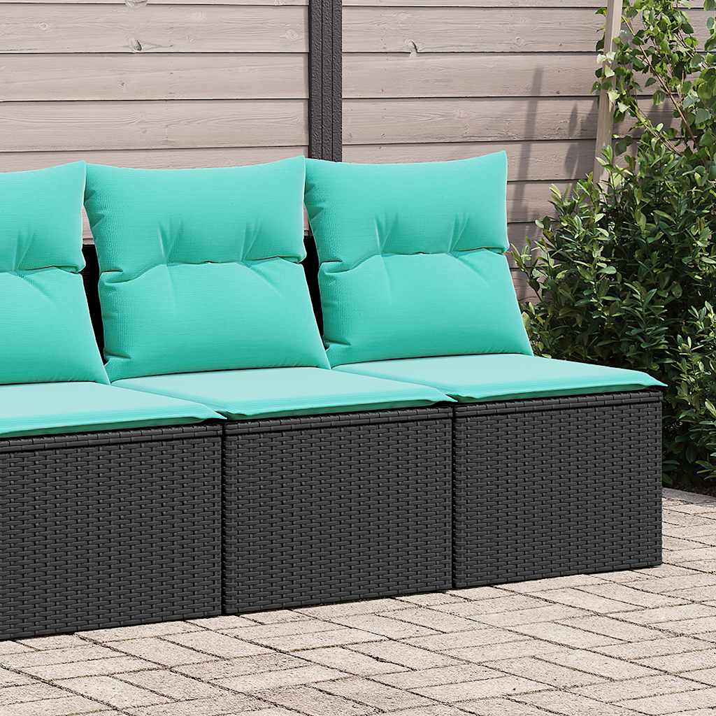 vidaXL Set sofás jardín y cojines 2 pzas ratán sintético acacia negro Negro