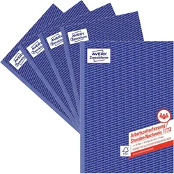 Avery, Formular, Zweckform Stundennachweis Formular 1773-5 DIN A4 (40x)