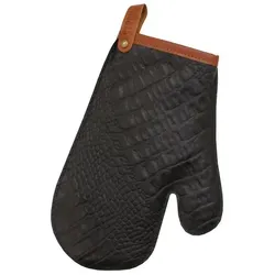 Exner 666 - Crocostyle Ofenhandschuh B 21 x L 29 cm : schwarz 100% Leder Crocoprägung
