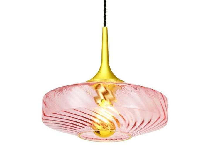 Suspension led verre diamètre 20cm rose