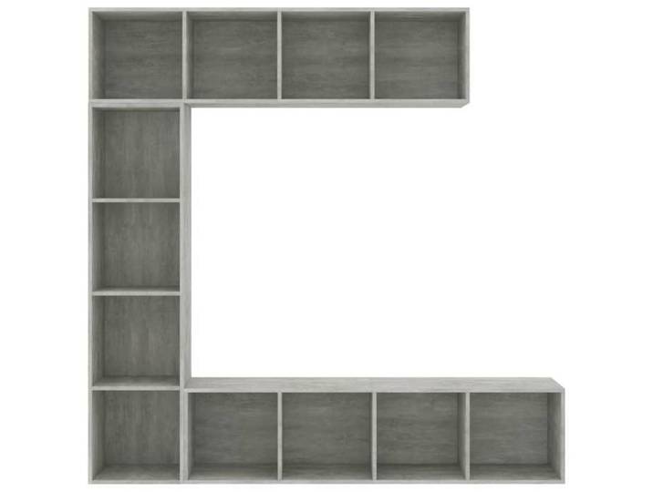 MEUBLE DE SEJOUR Gris - MODE Jeu de bibliothèque/Meuble TV - Étagère - 3 pcs - Gris béton 180x30x180 cm Nettoyer facile_09_734