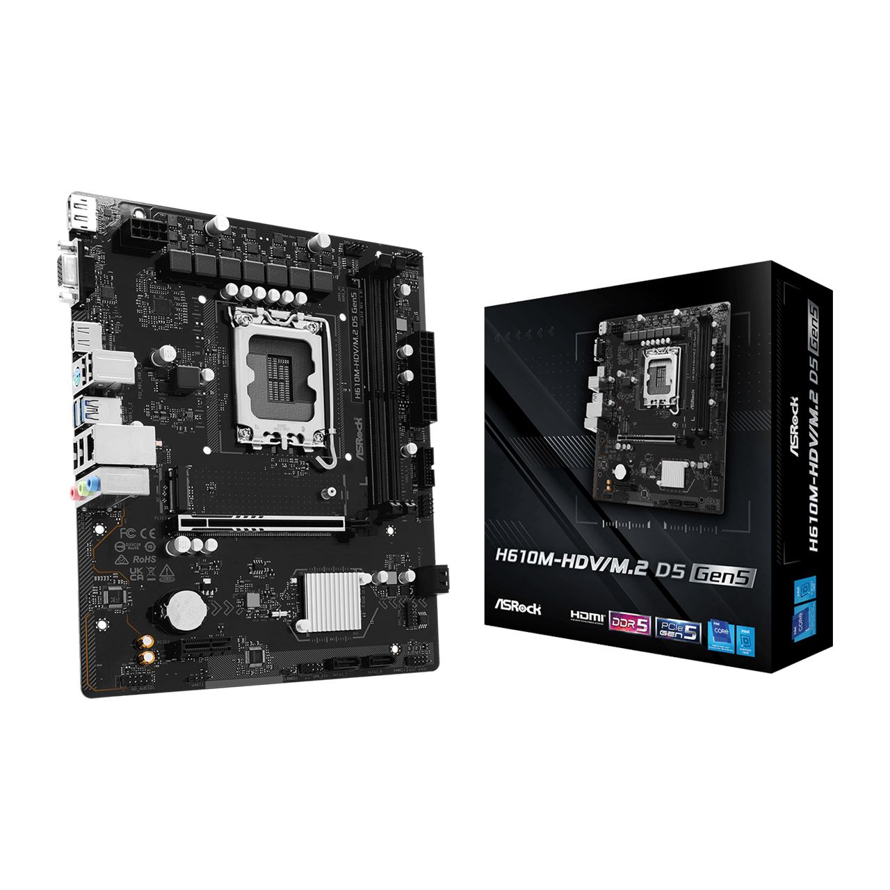 ASRock H610M-HDV/M.2 D5 Gen5 Intel H610 So. 1700 DDR5 µATX Retail
