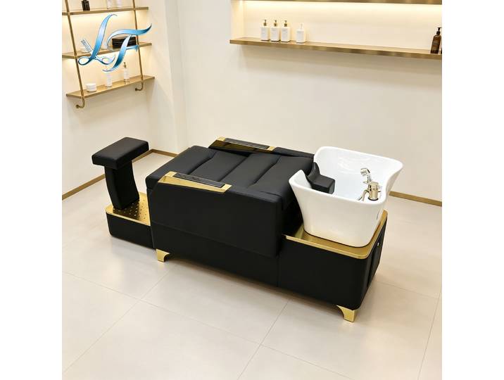 Station de lavage de cheveux professionnelle pour salon de coiffure et barbier, avec bac à shampoing et unité de lavage en profondeur, équipement de coiffure professionnel, vente en gros
