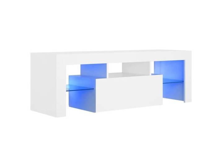 Meuble TV - VINGVO - Blanc - LED RVB - 120x35x40 cm