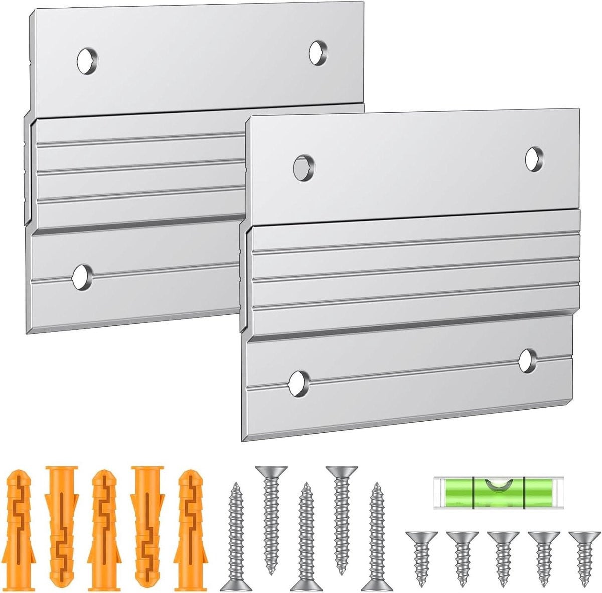 Zilveren Schoen Hangers - Franse Cleat Beugels voor Zware Items - Verborgen en Vlakke Montage - 10 cm Lengte