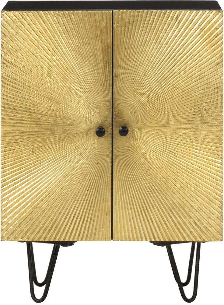 vidaXL Aparador de madera maciza de mango 55x30x75 cm Oro