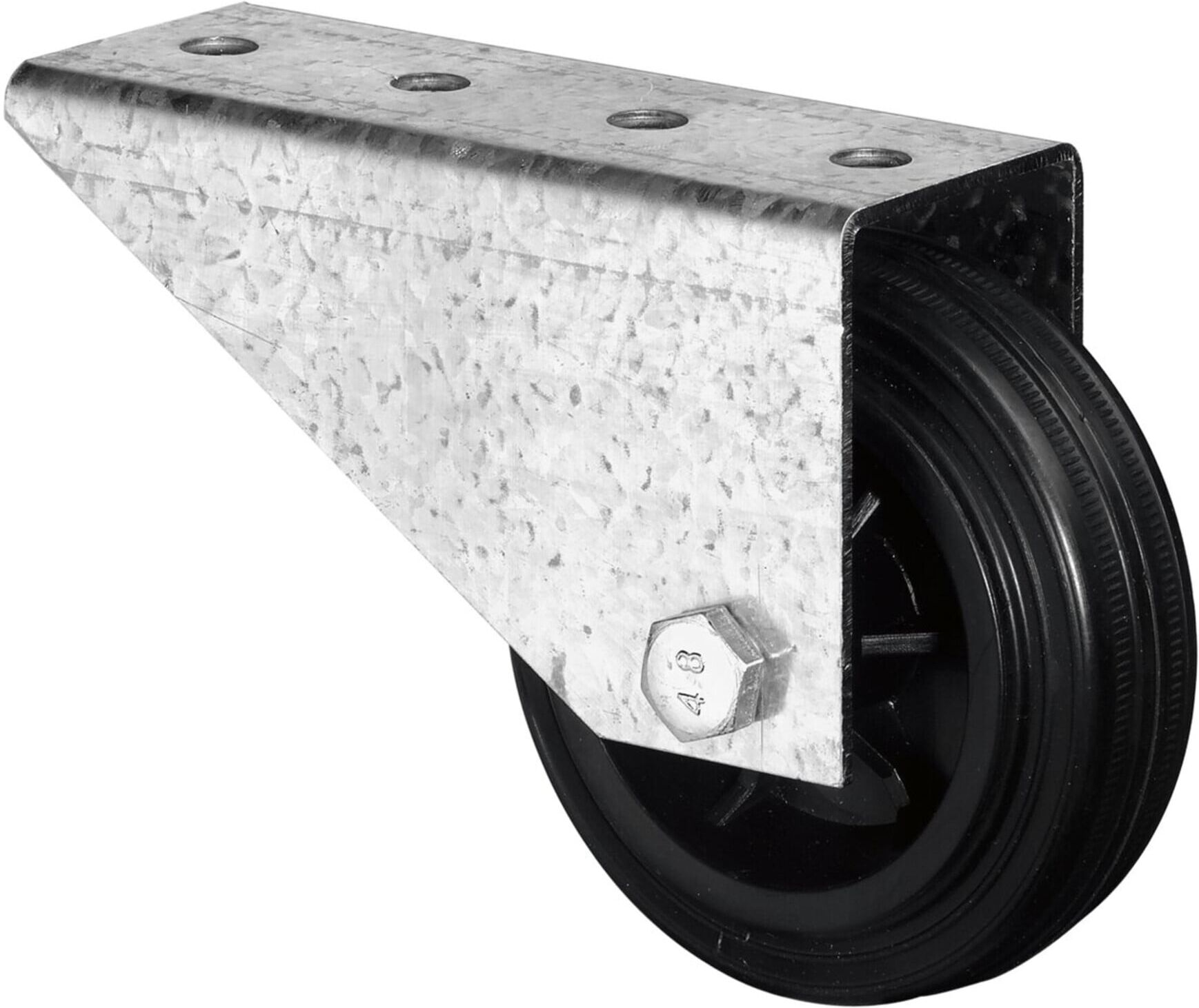 BS Rollen Tor-Bockrolle E31 Rad Ø 80mm mit Platte Gummi schwarz (E31.080)