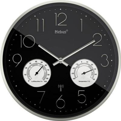Mebus 12988 Funk Wanduhr 30cm x 30cm x 30cm x 4.5mm Silber