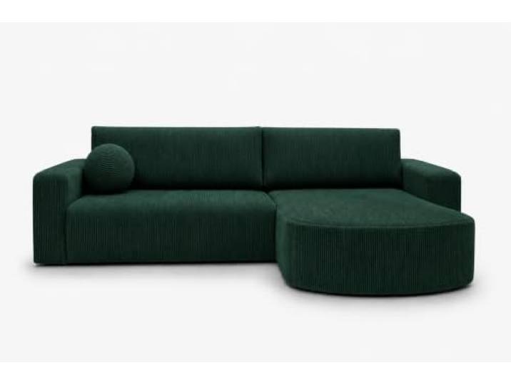 Sofello Ecksofa OLIVIO mit Schlaffunktion und Bettkasten, 276 cm, Liegefläche 233x125 cm, T30-Schaum & Wellenfedern, modernes Design, Grün