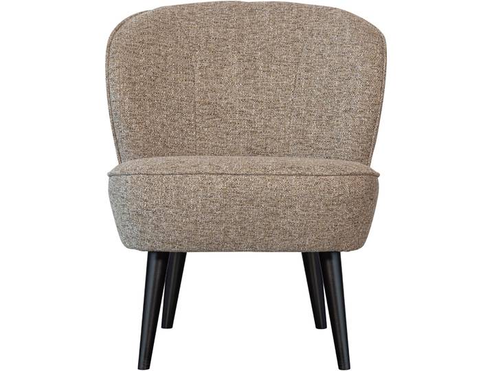Sessel WOOOD Sara Bezug mit Birkenholzbeinen, mittlere Sitzhöhe, H71 x B59 x T70 cm , braun (grau, braun, melange), B:59cm H:71cm T:70cm, Sessel, Sessel, Melange bezug,Tragkraft 90 kg, Hohe Verschleissfestigkeit