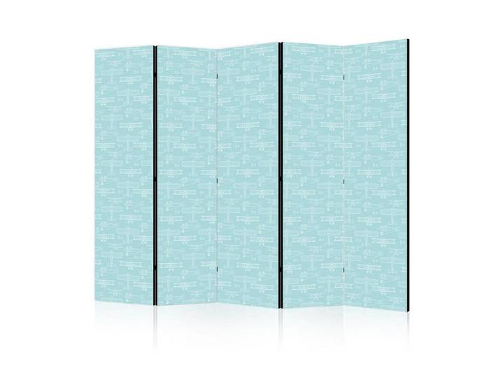 Muralo Paravent 5-teilig Raumteiler klappbar Flugzeuge Kleinflugzeuge (Packung, 1 St., 225x172 cm), 3 Varianten, Für das Wohnzimmer, das Schlafzimmer