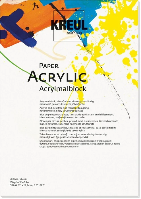 KREUL für Acryl, A4, 260 g, 10 Blatt, 10 Stk