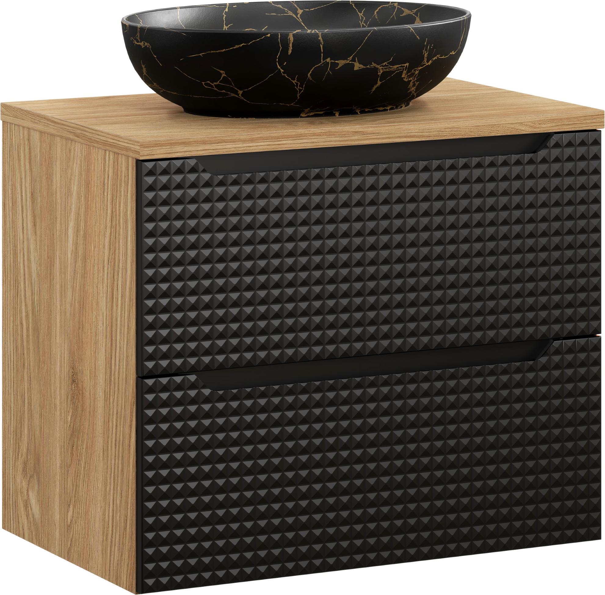 Badezimmerset 70 Cm Mit Arbeitsplatte Und Aufsatzwaschtisch Mona - Eleganz In Modernem Design