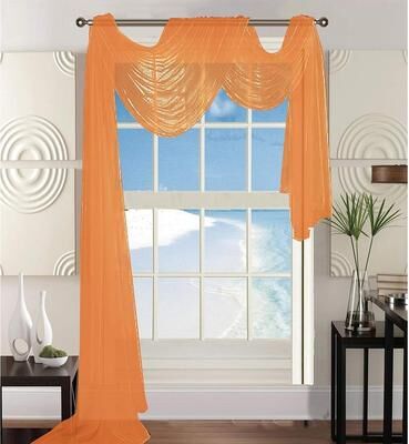 "Elegant Comfort Beautiful Window Panel Curtain Sheer Voile Scarf 55"" X 216"" - 55"" x 216"" - 55"" x 216"""