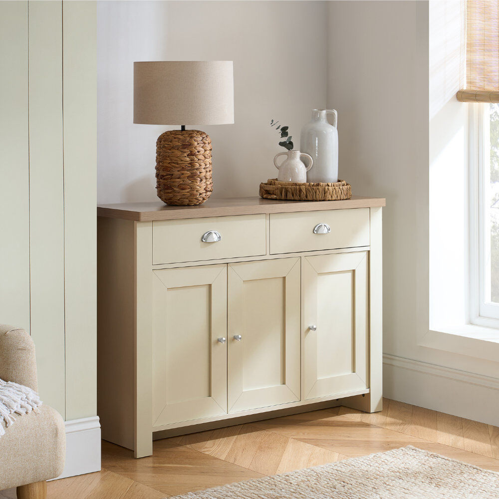 August Grove Napanoch Sideboard Cream/Oak 81.3cm H X 111.9cm W X 35.6cm D