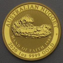 Goldmünze 1oz "Australian Nugget" 2020 Hand of Faith 1980 (Australien)