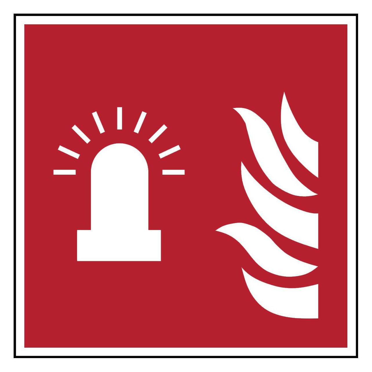 Brady ISO-Sicherheitsschild - Brandmelder mit blinkendem Licht (F/F018/NT/PP-100X100-1)