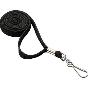 Sprintis Schlüsselband HTXX000058, schwarz, Kunststoff, drehbarer Metallhaken, 45cm, 50 Stück