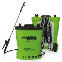 vitoGARDEN Elektrisches Sprühgerät mit Lithiumbatterie 12V/8AH 16L 6 bar Ladegerät Gemüsegarten Dach VITO