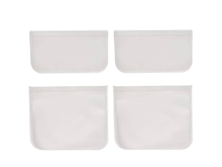 Beutel für Lebensmittel, wiederverwendbar, 4er-Set, 22 x 12 cm und 22 x 18 cm