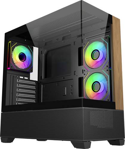 Cooler Master Elite 690 Wood - Mid tower - ATX - Seitenteil mit Fenster (gehärtetes Glas)
