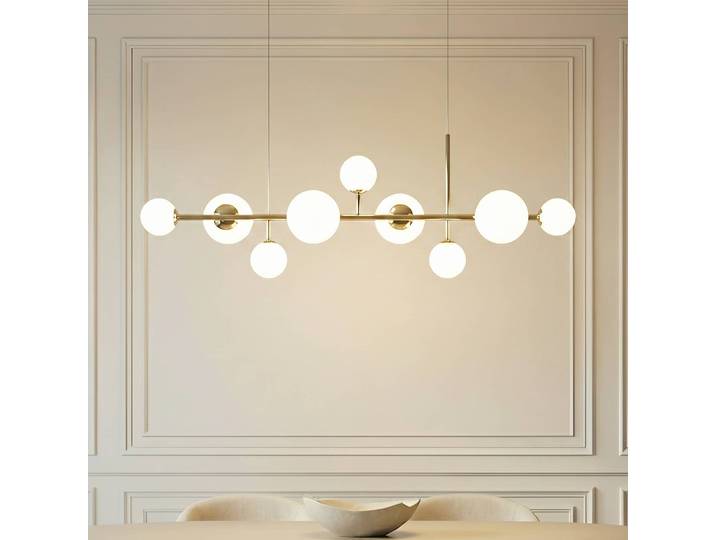 Glas Hängeleuchte Dione ALDEX, dimmbar, messing / gold, für Wohn- / Esszimmer, Glas, Modern, Kugellampe