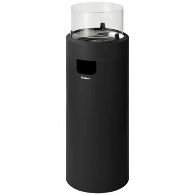 Feuerstelle ENDERS "Nova LED L", silber (schwarz, silberfarben), H:102cm Ø:36cm, Blech, Edelstahl, Glas, Stahl, Feuerkörbe, Gasbetrieben, ØxH: 36x102 cm