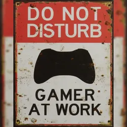 Moritz Blechschild Gamer at Work nicht stören 20 x 25 cm Deko Schild mit Aufdruck Aufschrift Vintage