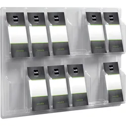 helit Wandprospekthalter 1/3 DIN A4 12-Fach transparent