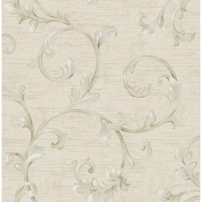 Seabrook Designs Seabrook Design Rhea Scrolls Unpasted Wallpaper