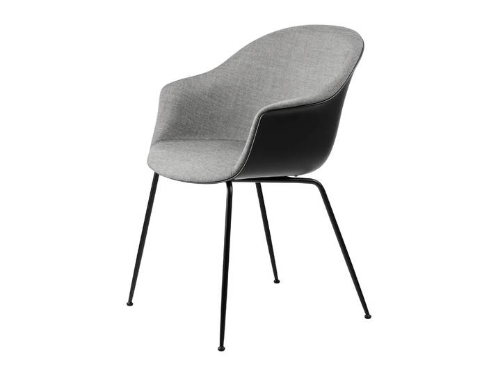 GUBI Bat Dining Chair front upholstered conic base Remix 3 n° 152-black