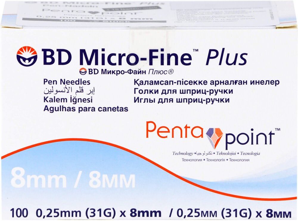 Bd Micro-fine+ 8 Nadeln 0,25x8 mm 100stk