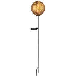 LED Solar Steckleuchte Garten Solarlampe für Außen Solar Stecklampe Metall, mit Erdspieß IP44, Lichteffekt, schwarz kupfer, LED 3000K, DxH 15,5x90cm