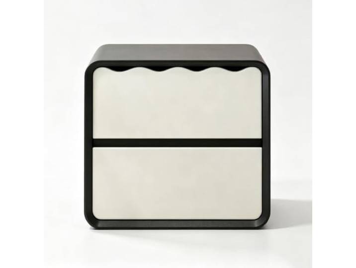 Moderner Nachttisch Leder Beistelltisch mit Zierkante Verdeckte Griffe Standausführung Minimalistisch Für Wohnungen, Schlafzimmer und Wohnzimmer(45cm/18in)