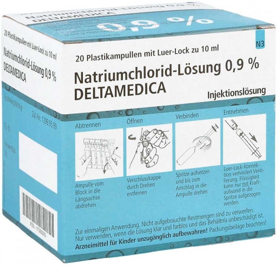 Natriumchlorid-lösung 0,9% Deltamedica Luer-lo Pl.