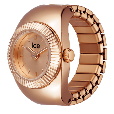 Uhrenring ICE-WATCH "Chouchou", rosa (roségoldfarben, roségoldfarben, roségoldfarben), Armbanduhren, Damen, Roségoldfarben, Quarzuhr, Damenuhr, Edelstahlringschiene, analog