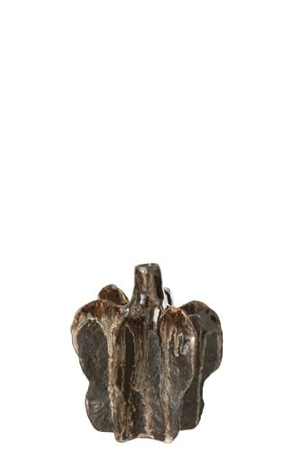J-Line Vaas Naga Keramiek Bruin/Zwart Klein Ø 12,5 cm