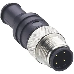 Belden 11024-1 Sensor-/Aktor-Datensteckverbinder M12 Stecker, gerade Polzahl: 4, Elektronikkabel + Stecker, Schwarz