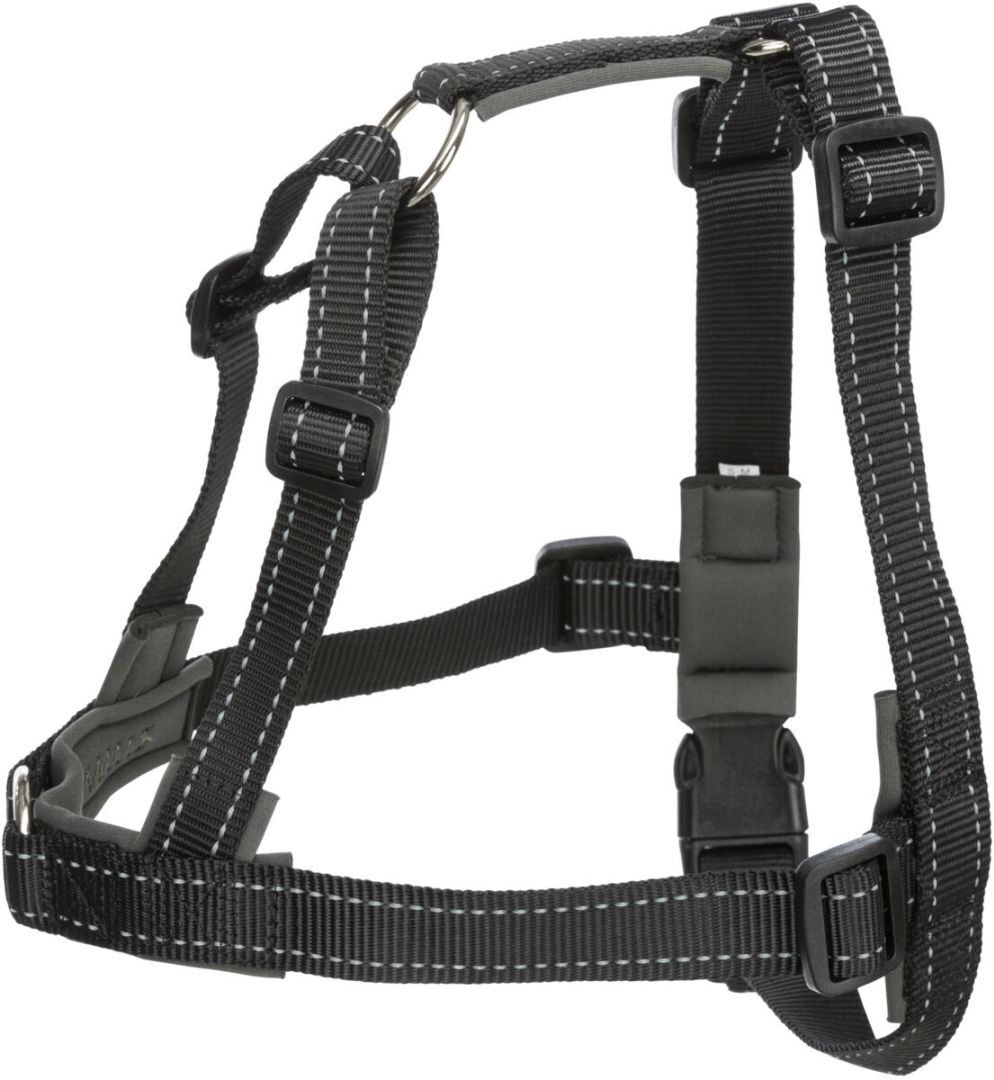 TRIXIE Trainingsgeschirr Lead'n'Walk Soft, M–L: 55–90 cm / 25 mm, schwarz