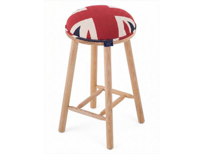 JVmoebel Barhocker Union Jack Barhocker British Style Vintage Gepolstert Holzgestell (1 St., 1-tlg), Britische Flagge