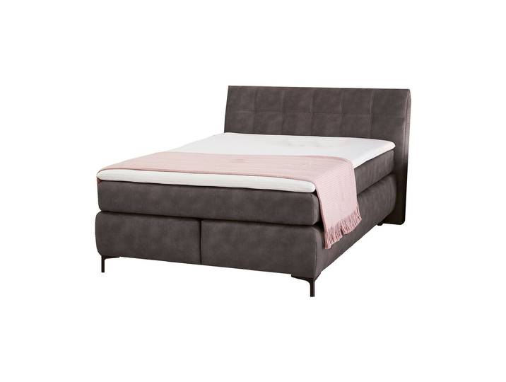 Boxspringbett 140 x 200 cm anthrazit - Microfaser - GITTA