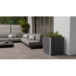 GroJa Solid Stecksystem Hochbeet Cube 70 x 70 x 75 cm Anthrazitgrau