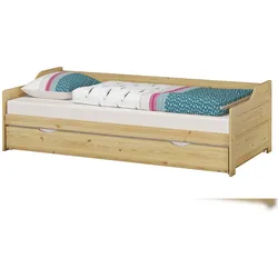Erst-Holz Sofabett zweiter Schlafplatz mit Matratze Bettgestell 90x200 Einzelbett Bettkasten 60.34-09M