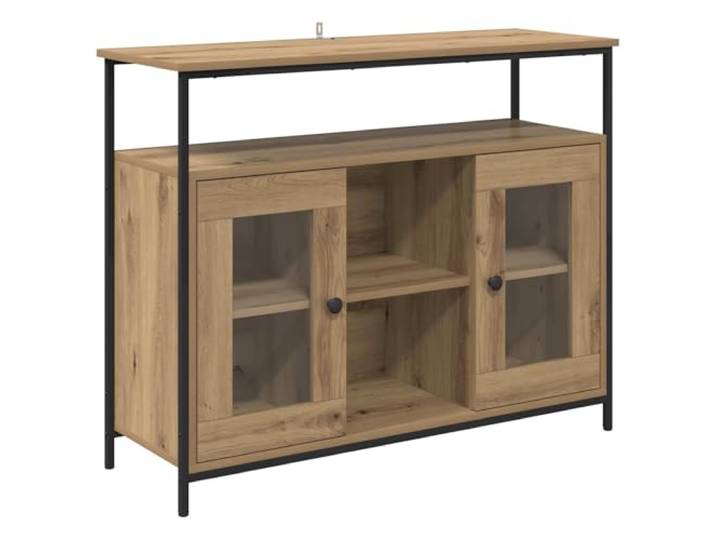 GFMGUEMV Sideboard Artisan-Eiche 100x35x80 cm Holzwerkstoff mit Türen Moderner Stauraum, Scharnier-Türen, Innenregale, robustes Holzwerkstoff, Esszimmer Küche